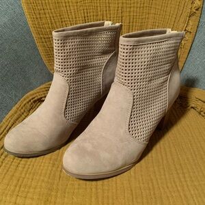 Chase + Chloe Taupe Ankle Booties